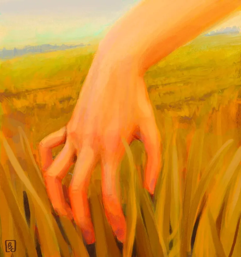 Hand Grass painting